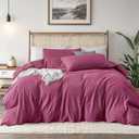 Rouge Pink Duvet Cover Queen Size - Extra Cozy Bedding - 160 GSM Ultra Soft Duvet Cover Set with 2 Pillow Shams - 3 Pieces - Comforter Not Include (Queen (90"x90"))