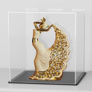 Acrylic Display Case, Super Clear Displaying Box with Matt Base and Lid for Toys, Figures, Collectibles (7x7x7inch)