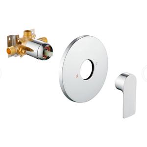Taplong Round Single-Function Shower Handle Valve Trim Kit Bathroom Shower Valve Set Hot and Cold Mixer Wall Mount Shower Faucet Rough-In Valve-06161K (Polished Chrome) Taplong Round Single-Function Shower Handle Valve Trim Kit Bathroom Shower Valve Set Hot and Cold Mixer Wall Mount Shower Faucet Rough-In Valve-06161K (Polished Chrome)