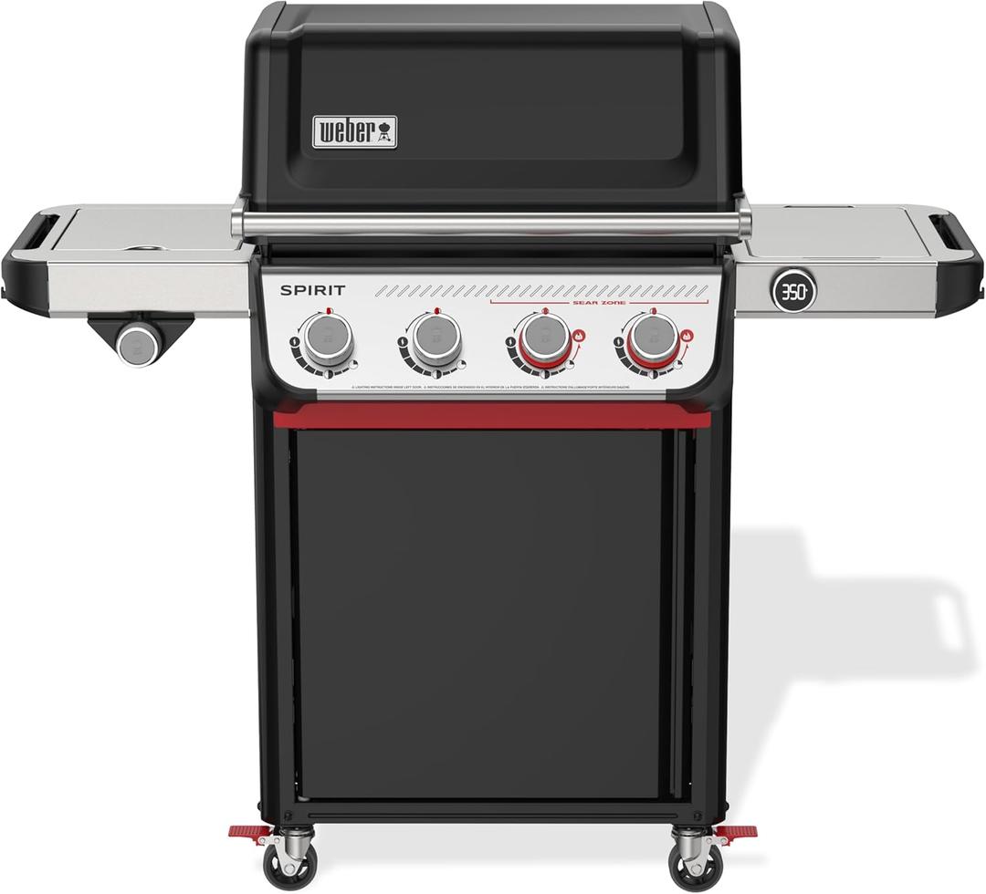 Weber Spirit EP-435 Liquid Propane Gas Grill for Outdoor Cooking, 4 Burners and 1 Side Burner, Black