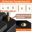 Preciva M3 Threaded Inserts Set, 360Pcs Heat Set Bolts Nuts with M3 Insert Tip and 60W Digital Soldering Iron, for 3D Printer Parts or Plastic Parts