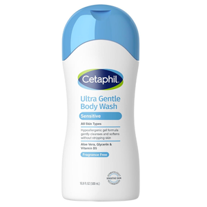 Cetaphil Ultra Gentle Body Wash, For Dry to Normal, Sensitive Skin, 16.9oz Pack of 3, Aloe Vera, Vitamin B5, Hypoallergenic, Paraben Free, Fragrance Free, Dermatologist Tested