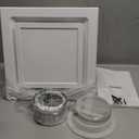 POWERENG Bathroom Exhaust Fan with Light,11.8 In Panel,6000K 12W Square LED,141 CFM,0.7 Sones 4 Inches Duct 110V,Quiet Bathroom Ventilation Exhaust Fan for Shower/Restroom/Office/Home(6000K LED)