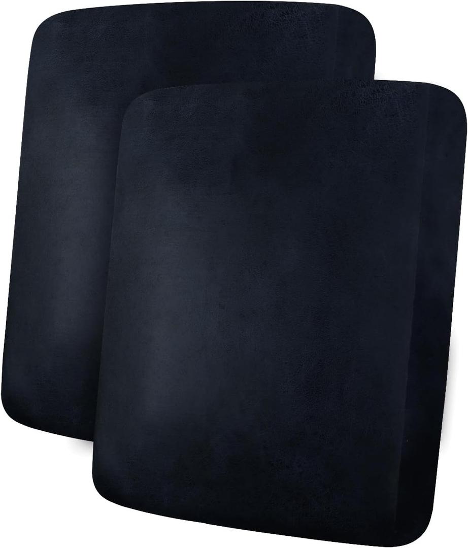 ANARACHON Leather Look Couch Cushion Covers Sofa Seat Slipcovers Sets Couches Furniture Protector for Sectional Armchair Loveseat Pets Kids Stretch Spandex Fabric ( Cushion Armchair, Navy), Set of 2, Small