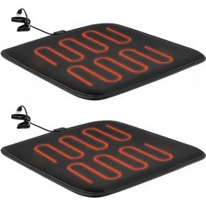 Tuanse 2 Pack Heated Seat Cushion Heated Bleacher Chair Pad Portable Foldable Black Heating Mats with USB Port for Office Home Use Indoor Outdoor Events