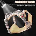 GAMUDA Dog Harness Collar and Leash Set, Dog Harness, No Chock No Pull Adjustable Vest Harnesses Plaid Reflective for Medium Dog, Cat, Small Horse, Small Bull and Pig (Beige, M)