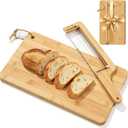 Adjustable Bread Knife Set, Bread Slicer with Cutting Board for Homemade & Sourdough Loaves, Precision Thickness Guide, Magnetic Storage, Bow Bread Cutter Gift for Artisan Bakers
