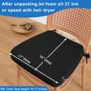 Hiasan D-Shaped Chair Cushions for Dining Chairs, 2" Thick Seat Cushions with Ties and Removable Washable Cover, Chair Pads for Kitchen, Indoor Dining Room Patio Chairs, 17" x 16", Black