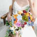 Artificial Flowers Combo Box, 38PCS Fake Flowers, Silk Flower Mix with Wire Stem, DIY Wedding Bridal Bouquet Shower Party Home Dcor (Multi Color)
