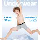 TIICHOO Incontinence Underwear for Boys Daytime Use, L, 2 Gray/3 Black | 30 mL Absorbency - Leak Proof Underwear for Light Bladder Leaks - Discreet Protection - Daytime Comfort - Machine Washable