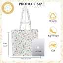 Sunwel Fashion Women Top Zipper Forest Picnic & Bunny in Bloom Cute Prints Cotton Tote Bag for Work Travel Gym Shopping Beach