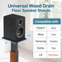 Height Adjustable Speaker Stands Pair with Most Satellite, Studio, Bookshelf Speakers - Wood Grain Floor Speaker Stands for Klipsch, Edifier, JBL Bookshelf Speaker Stands Holds 50Lbs with Cable Clips