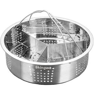 Steamer Basket for Instant Pot Pressure Cookers Pots Accessories Steamer Basket with Egg Steamer Rack Steamer Divider (Steamer Basket+Divider)