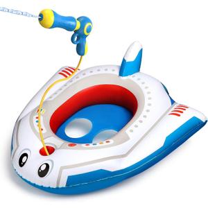HopeRock Pool Floats Toys for Kids with Water Gun - Inflatable Ride-on Pool Toys for Kids Ages 3-8, Toddler Pool Float, Summer Outdoor Water Pool Games Toys for Boys and Girls