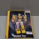 MSKOLER Robot Toys for Kids 3-5 Magnet Transforming Robot 5-in-1 Educational Toys Easy DIY Assembling Vehicle Playsets for Boys and Girls (Yellow)