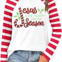 Christmas T Shirt for Women Funny Saying Xmas Tee Shirts Raglan Baseball Long Sleeve Gift Tee Tops (XX-Large)