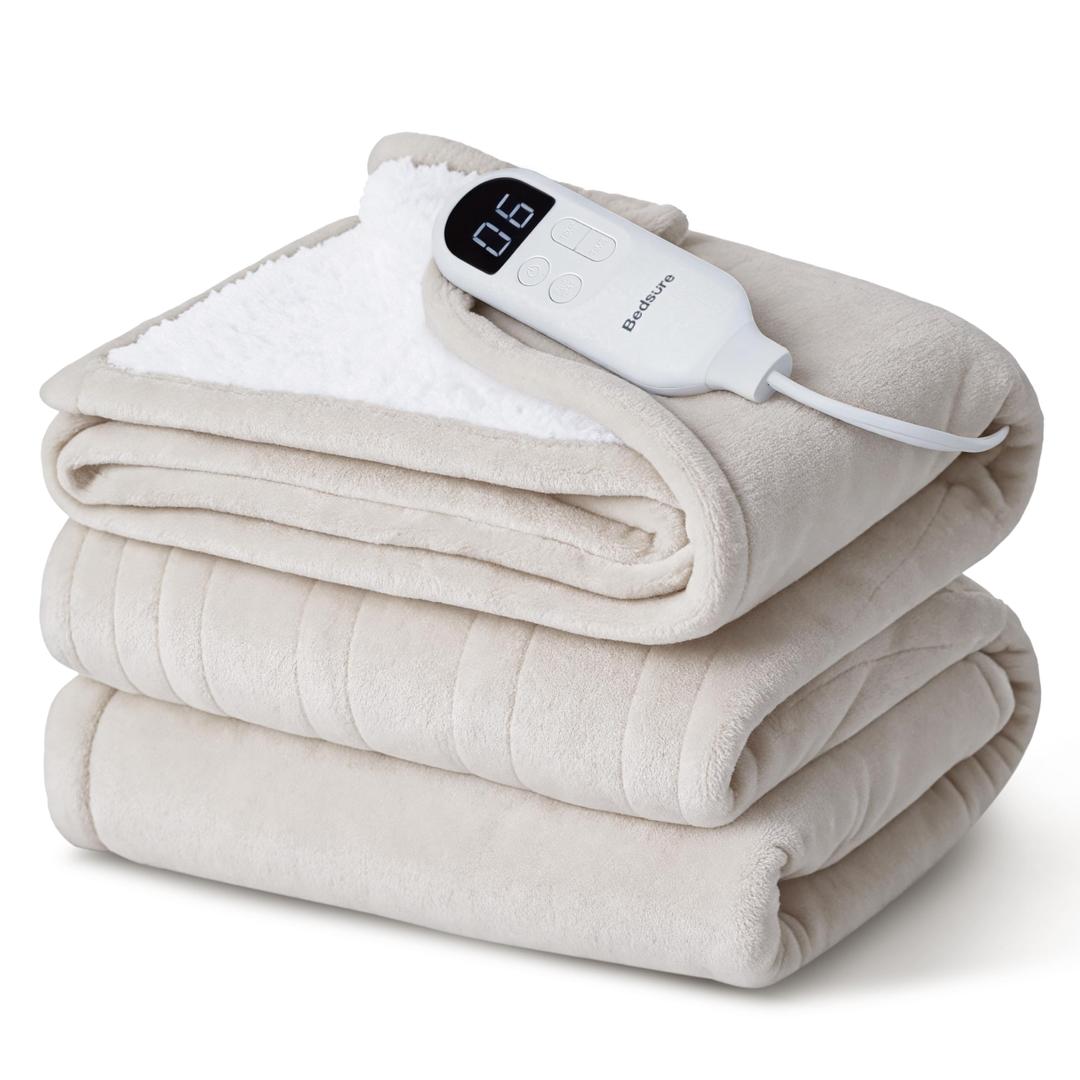Bedsure Electric Blanket Full Size with Preheat Function - Soft Flannel Heated Blanket Full, Fast Heating with 6 Time Settings (Up to 10H) & 6 Heat Settings, Gifts for Grandma
, 183cm x 213cm