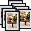 Giftgarden 5x7 Picture Frames Set of 7, Black Frame Display 4x6 Picture with Mat or 5x7 Photo without Mat for Wall or Tabletop