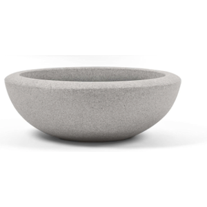 ARBORA 21" Santorini Bowl 1-Pack with Stone Blend Concrete Gray Finish - Polyresin Indoor and Outdoor Planters, Durable, Weatherproof, Lightweight, Large Plant Pots for Patio, Garden, Deck, Entryway