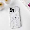 NITITOP Compatible with iPhone 16 Pro Max Case Clear Magnetic Compatible with MagSafe Cute Lily Flowers Floral for Women Girls Hard PC Back Shockproof Protective Phone Cover - White