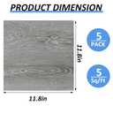 5 Sheet Vinyl Flooring 12 x 12 Peel and Stick Floor Tile Waterproof Clearance Vinyl Floor Tiles Wood Grey Self Adhesive Floor Tiles Sticky Laminate Flooring for Bathroom Kitchen Basement RV