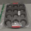 GoodCook MegaGrip 12-Cup Muffin Pan with Silicone Grip Handles Perfect for Cupcakes Durable Heavy-Gauge Steel Construction Scratch-Resistant Nonstick Coating, 15.5x10.5-Inch, Gray