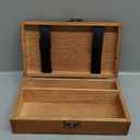 Art Supply Wooden Storage Box, Small Vintage Storage Box with Hinged Lid and Lock for Pastels Pencils Pens Markers Brushes Storage