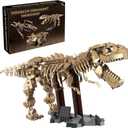 Tyrannosaurus Rex Fossil Skeleton Building Blocks Dinosaur Construction Model Kit with Articulated Joints & Display Stand for Learning & Display STEM for Dino Lovers Kids & Adults