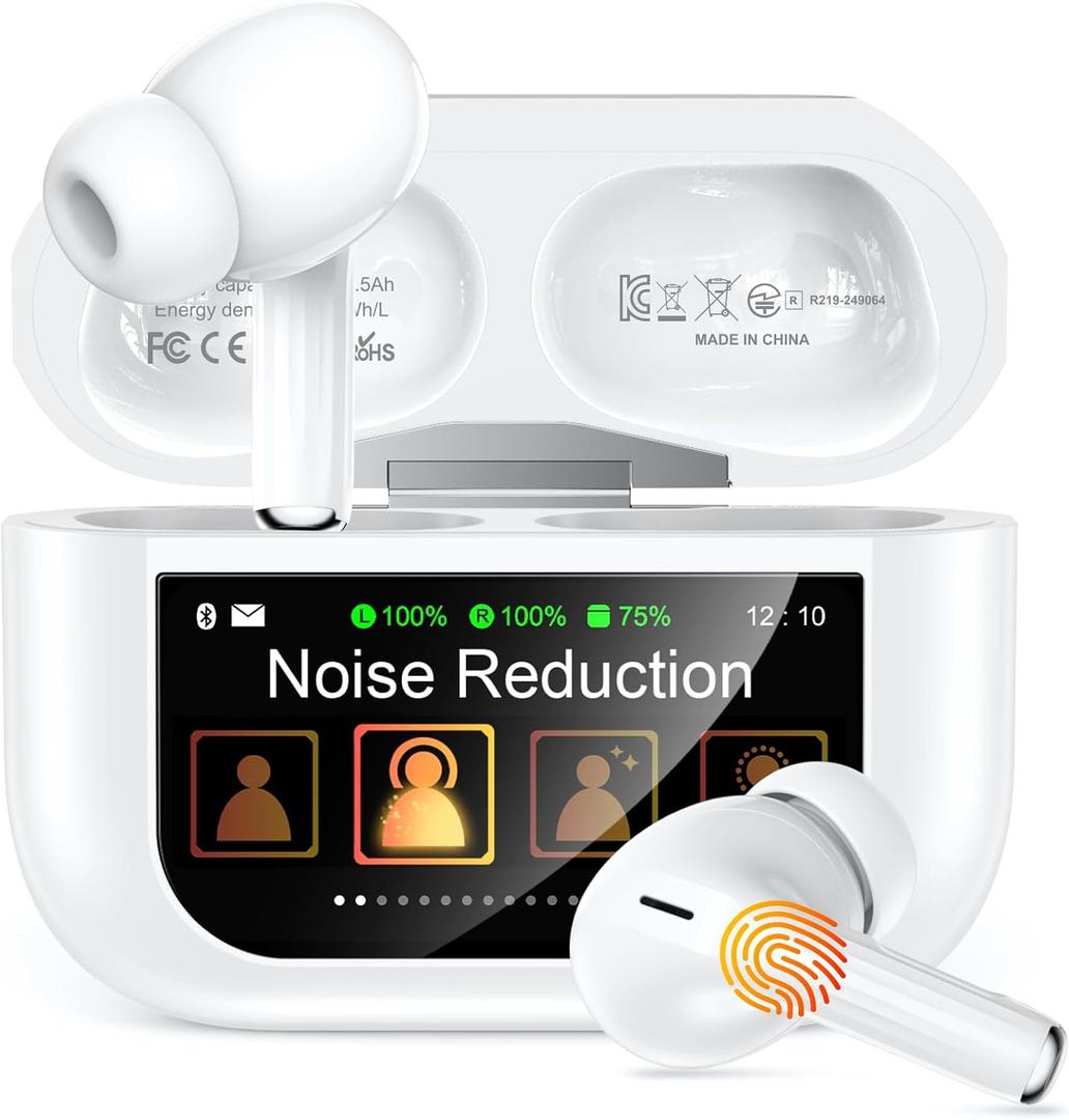 Bucephalus Wireless Earbuds with ENC Noise Cancelling, Bluetooth 5.4 Ear Buds, 48H Playtime & Bass Stereo Sound for Sports/Working, Compatible with iPhone/Android, Pad - Ivory White