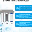 RV Water Filter System,Leak-Free Brass Fittings, Three Filters Included Reduces Sediment,rv Water Filter,Chlorine,Bad Taste and Odors,Suitable for RVs,Boats,Farming & Gardening