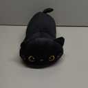 SQEQE Weighted Black Cat Plush, Weighted Black Cat Stuffed Animal, Cute Plushies Soft Pillow Toy Gift for Kids Adults 13.8 Inch, 1.6 Lbs