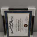 11x14 Diploma Frame with Navy over Gold Mat, 14x17 Certificate Frame, Real Wood with Gold Trim, Black Frame with Arcylic
