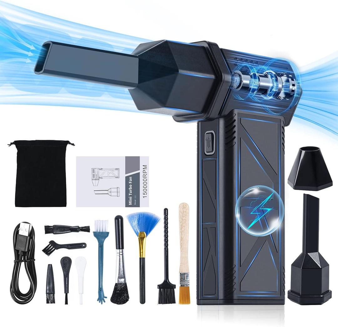 CHANGE MOORE 150000RPM 2 in 1 Compressed Air Duster Brushless Motor Electric Vacuum Cleaner, High-Speed Air Blower with 3 Gear, Cordless Portable Multipurpose Jet Fan Dryer Blower