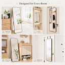 57x20" Full Length Mirror Floor Stand,Over the Door,Wall Mounted Black