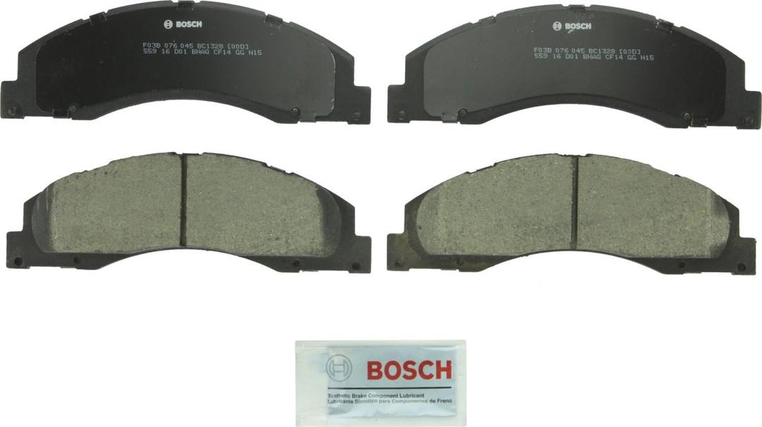 BOSCH BC1328 QuietCast Premium Ceramic Disc Brake Pad Set - Compatible with Select Ford E-150, E-250, E-350 Super Duty, E-450 Super Duty; FRONT