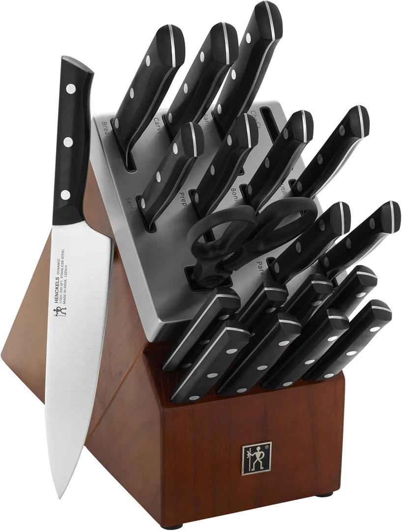 HENCKELS Dynamic Razor-Sharp 18-Piece Knife Set, Chef Knife, Bread Knife, Steak Knife, German Engineered Informed by 100+ Years of Mastery