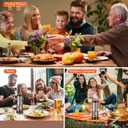 MOVNO 2 in 1 Electric Salt and Pepper Grinder Set (Battery Powered), Automatic Salt and Pepper Grinder, One-Handed Operation, Adjustable Ceramic Grinder with LED Light