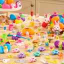 JOYIN 100 Pcs Prefilled Easter Eggs with Toys Plus Stickers, Filled with Toys Party Favors for Kids Boys Girls Easter Eggs Hunt, Basket Stuffers Fillers, Classroom Prize Supplies