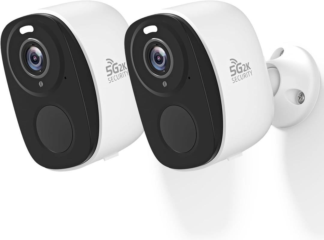 Rraycom 2Pack Security Cameras Outdoor Wireless,2K 5G/2.4GHz Battery Powered Camera for Home Security, Cloud/SD, No Monthly Fee, AI Motion Detection, Color Night Vision,2-Way Audio, Works w/Alexa