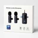 Wireless Lavalier Microphone Dual-Set, 3-in-1 Receiver (Lightning/USB-C/3.5 mm), 2 Clip-On Mics, 20 m Range, Plug-and-Play Audio for iPhone, Android, DSLR, YouTube & Zoom