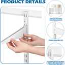 Blulu 2 Pcs 47.5 Inch Shelf Rails Bracket Dual-track Upright Wall Shelving System with 1 Pcs 40 Inch Rail Hardware White Heavy-duty Steel Wall Standard Shelf System for Home Laundry Pantry Closet