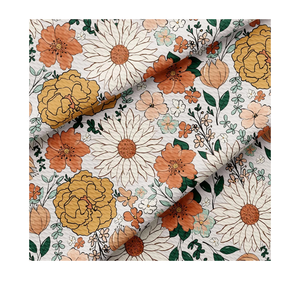 Fall Floral Autumn Bullet Textured Fabric by The Yard Floral Stretch Liverpool - Knit Jersey Fabric for Bows Clothes Sewing (AA1655)