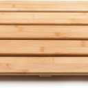 GOBAM Natural Bamboo Bath Mat - Non-Slip Shower & Bathtub Mat, Easy Clean Indoor & Outdoor Floor Mat for Spa, Sauna, Pool - Small 19.7 x 13 inches