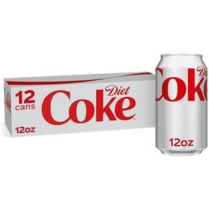 Diet Coke Soda Soft Drinks, 12 fl oz Fridge Pack Cans, 12 Pack - Cola Flavored Diet Soda Soft Drinks Pack of 2, Best Before: AUG 04,2025