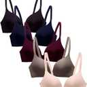 Pack of 5,Women Comfort No Wire Bras Seamless No Show Bra Pack (30B)