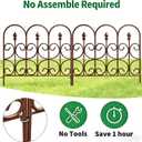 AMAGABELI 5 Panels 32in(H)10ft(L) Decorative Garden Fences and Borders for Dogs No Dig Rustproof Metal Fence Panels Garden Edging Border Animal Barrier Fencing for Flower Beds Yard Patio Decor Brown