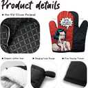 Get The FXXK Out of My Kitchen Funny Oven Mitts with Hanging Loop and Silicone Non-Slip, Housewife Cooking Baking Kitchen Utensils 2-Piece Set, Gifts for Mom Wife Girlfriend Grandma