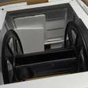 Metal Garden Hose Reel Box, Heavy Duty 150Ft 5/8" Large Capacity Hose Storage Deck Box with Hose Guide, 6Ft Leader Hose, Leak-Proof Aluminum Water Connection, Manual Crank Handle Easy Essemble (White)