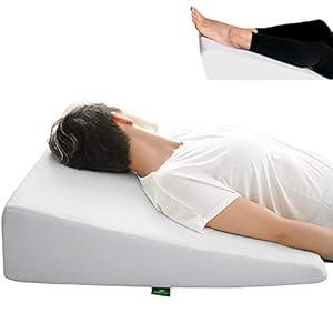 Wedge Pillow for Sleeping - 7.5 Inch Memory Foam Bed Wedge for Sleeping, Reading, Post Surgery & Leg Elevation - Triangle Pillow with Washable Cover 26x25x7.5 inch