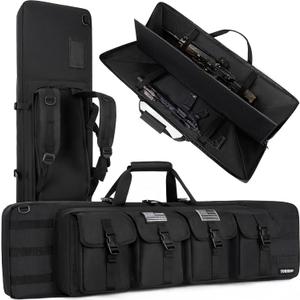 TORIBIO Double Rifle Case Soft Bag Gun Case Tactical for Rifle Firearm Storage, Transportation and Hunting Shooting Range, Rifle Backpack, 42" x 12"